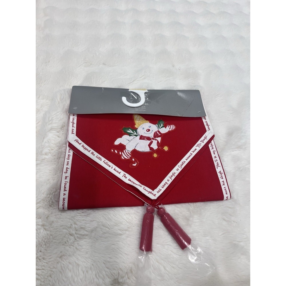 Mr. Bingle Christmas Snowman Tablerunner Tassels Nobel Excellence Decor